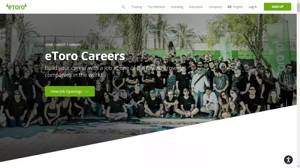 eToro Careers page